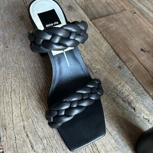Dolce Vita Black Braided Slide Sandals